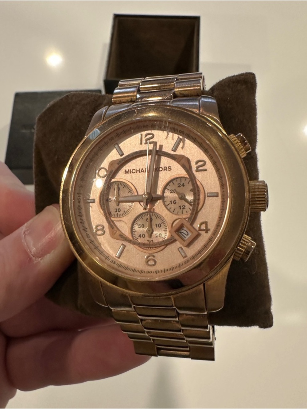 Michael Kors Rose Gold-Tone Chronograph Watch - Picture 3 of 9